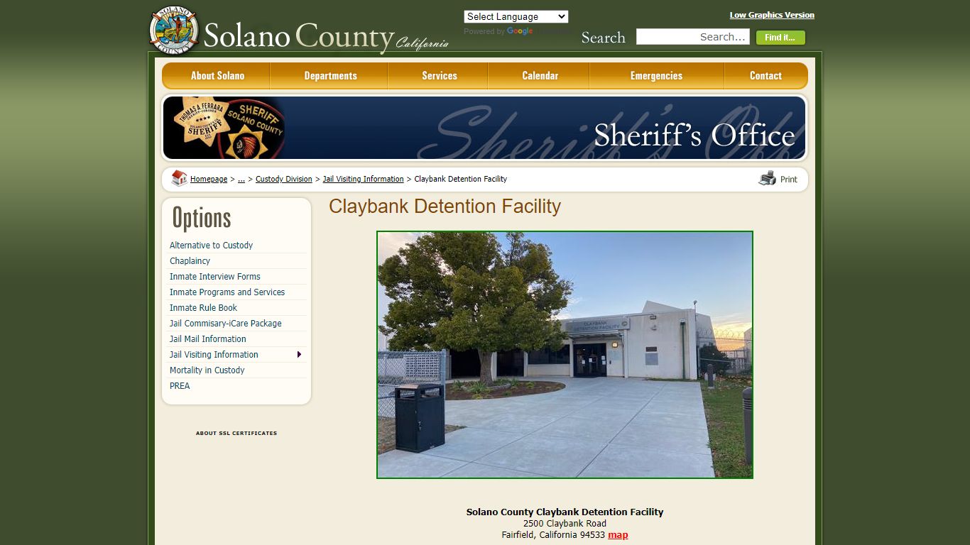 Solano County - Claybank Detention Facility