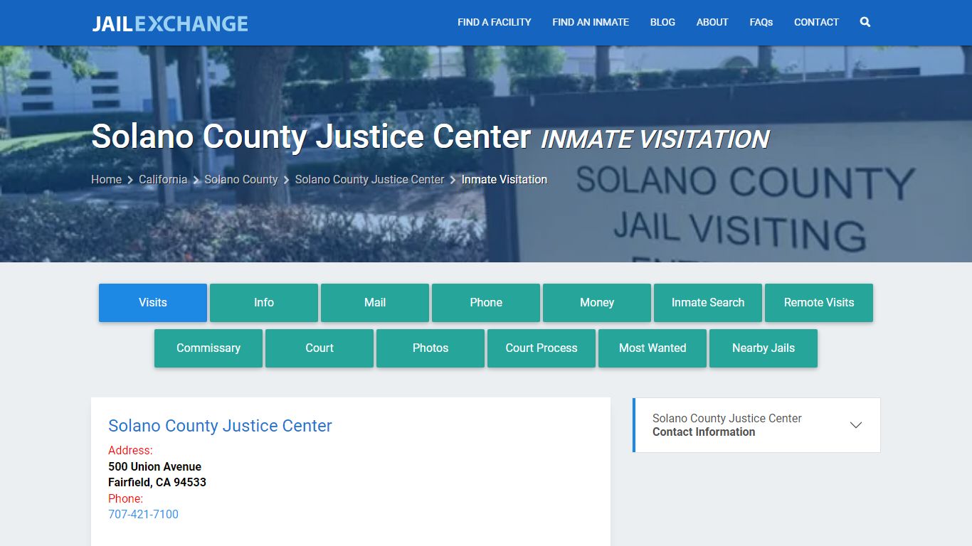 Inmate Visitation - Solano County Justice Center, CA - Jail Exchange