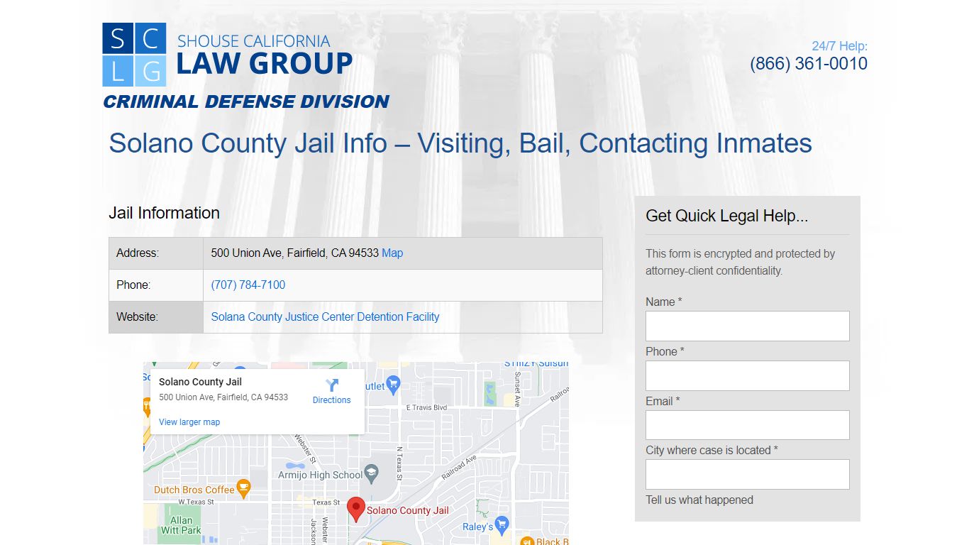 Solano County Jail Info – Visiting, Bail, Contacting Inmates